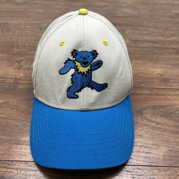 Grateful Dead Adjustable Embroidered Dancing Bear Blue White Baseball Hat Cap - Picture 2 of 9